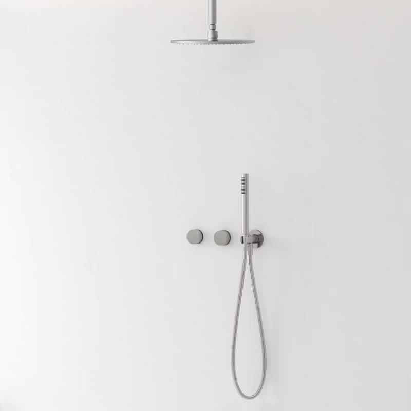 意大利GESSI极简拉丝镍暗装内嵌入墙式花洒套装全铜家用隐藏预埋