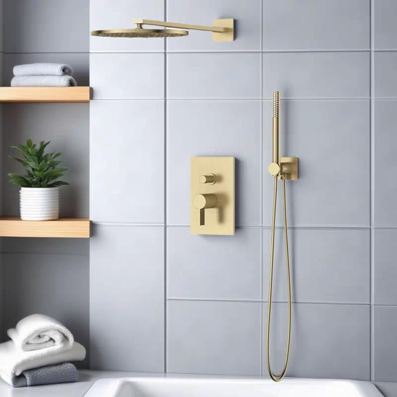 意大利喷头暗装水龙头冷热水全铜预埋暗藏式洗脸池入墙式淋浴花洒