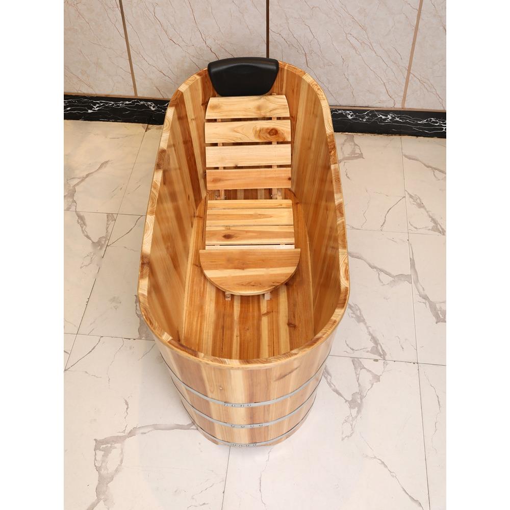 加厚泡澡木桶浴桶成人全身沐浴桶家用洗澡盆实木熏蒸桶汗蒸桶浴缸