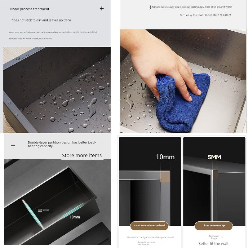 304不锈钢定制嵌入式壁龛浴室隔断柜浴室金属储物架