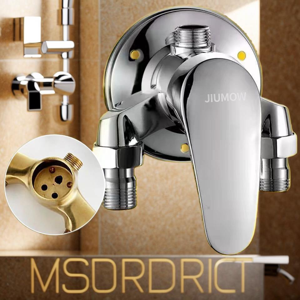 全铜明装混水阀门热水器冷热水龙头防爆淋浴花洒套装太阳能开关