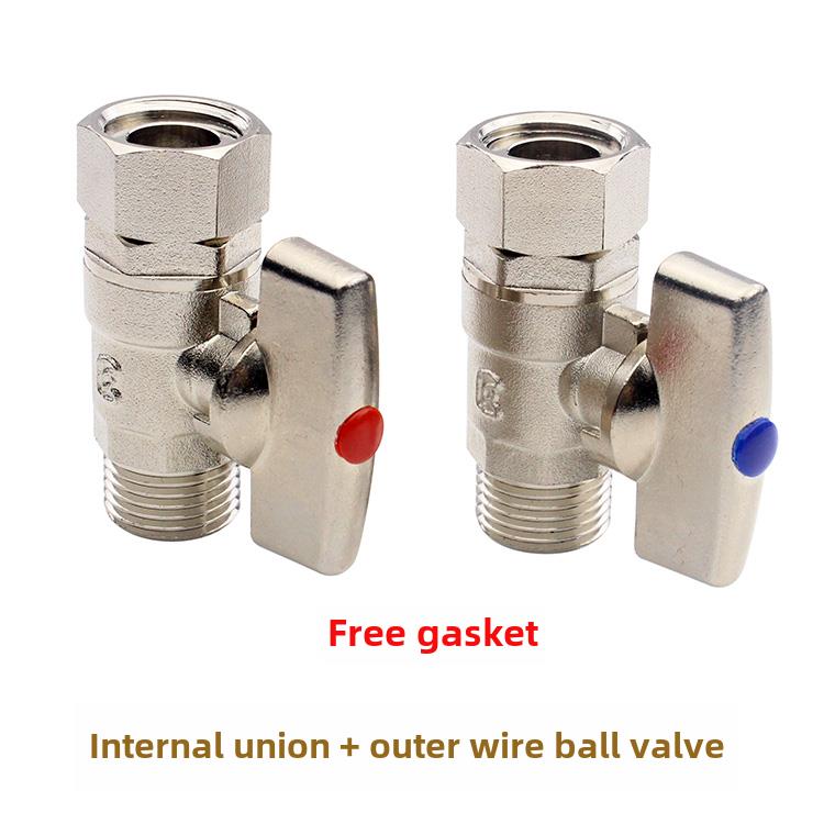 全铜4分内外丝活接球阀加厚DN15铜球芯直通冷热水热水器开关球阀