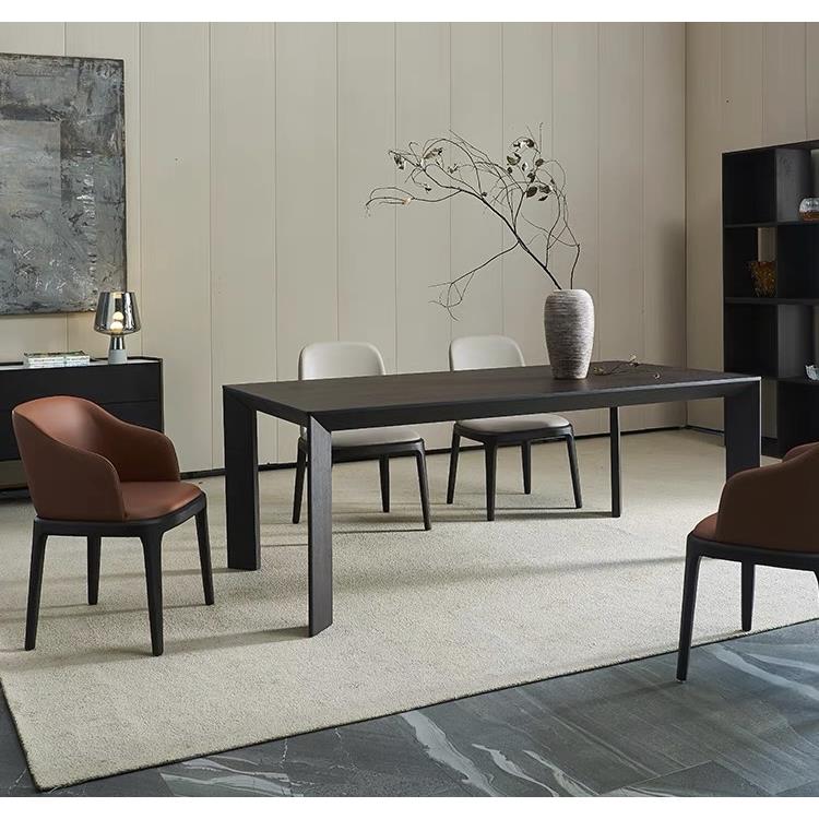 北欧全实木餐桌极简长方形会议桌设计师工作台简易长条桌创意书桌