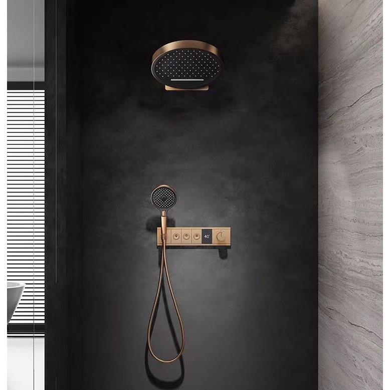 意大利GESSI暗装花洒预埋暗藏入墙式智能数显按键增压淋浴花洒套