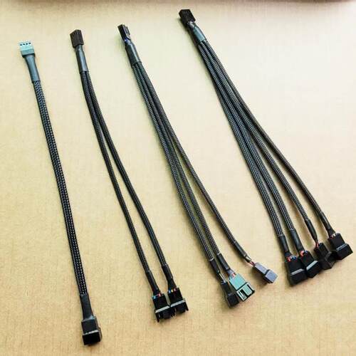 主板四针一分二扩展线4Pin 4针1分2转接线 机箱风扇pwm温控延长线