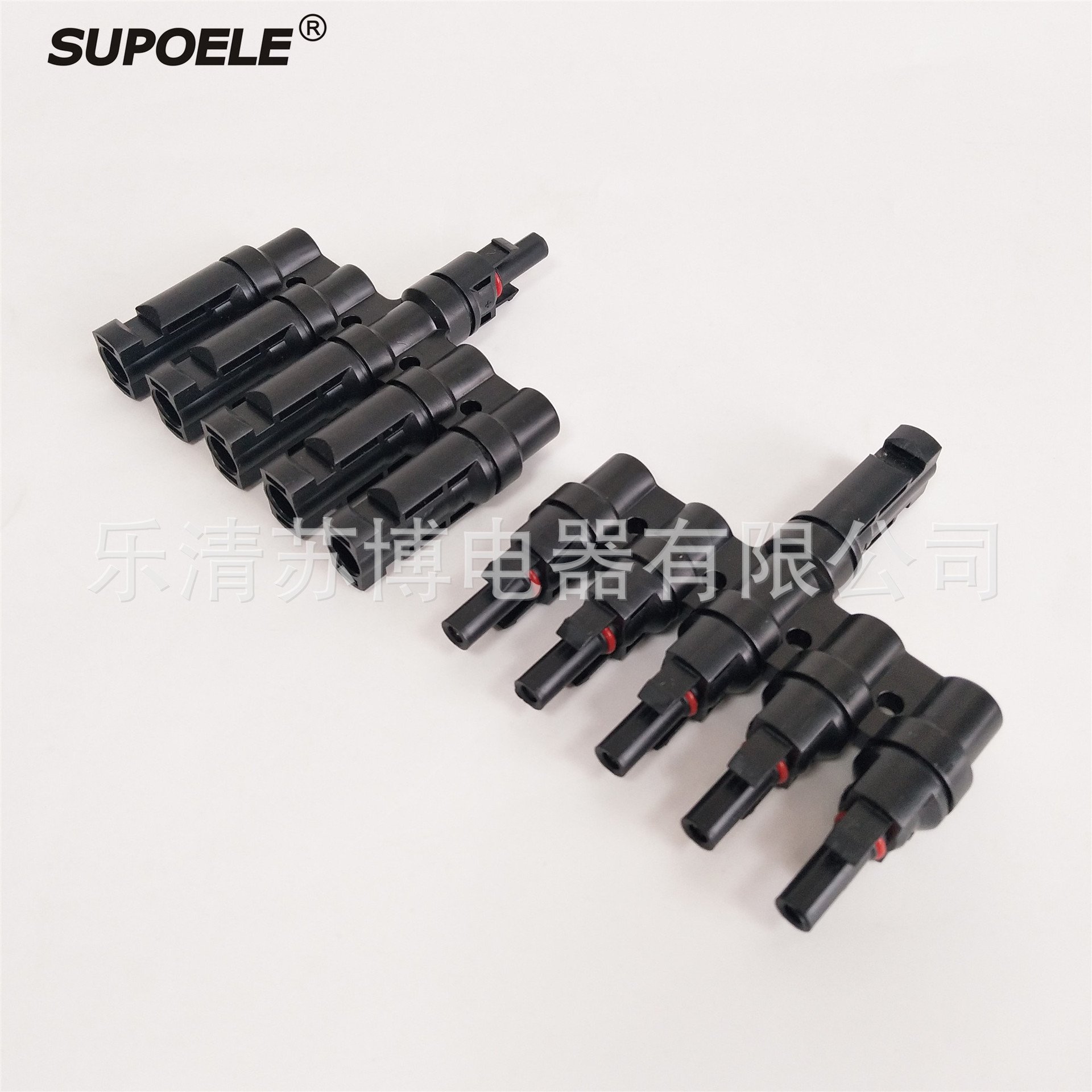 MC4光伏5T型六通连接器 MC4太阳能5转1电缆接头Branch Connector