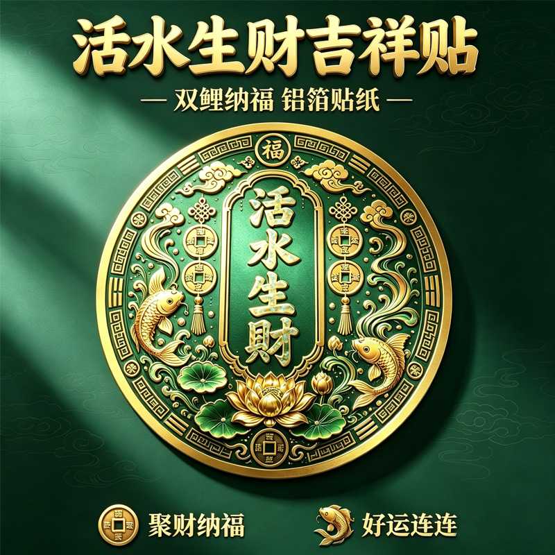 下单立减50新款国风吉祥铝箔贴