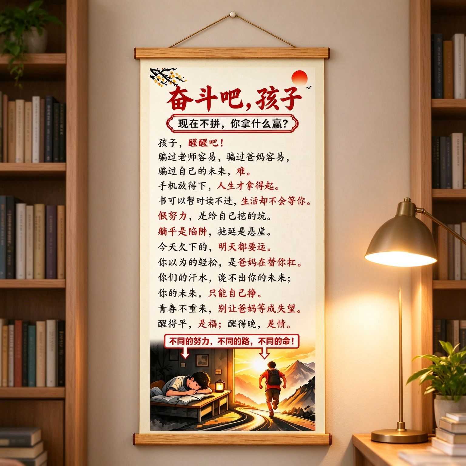 下单立减50励志奋斗吧孩子挂画标