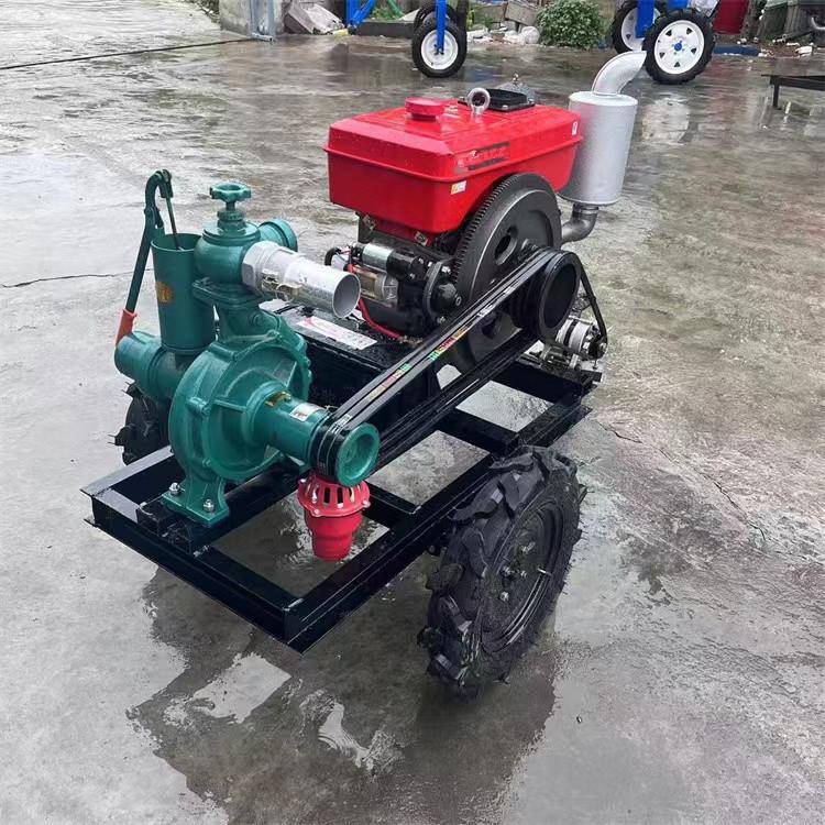 柴油机拖车300高压喷灌泵扬程140流量180带微喷滴灌转盘机