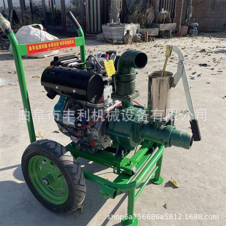 柴油款178污水泵手推款高扬程抽水泵移动式大油箱自吸泵