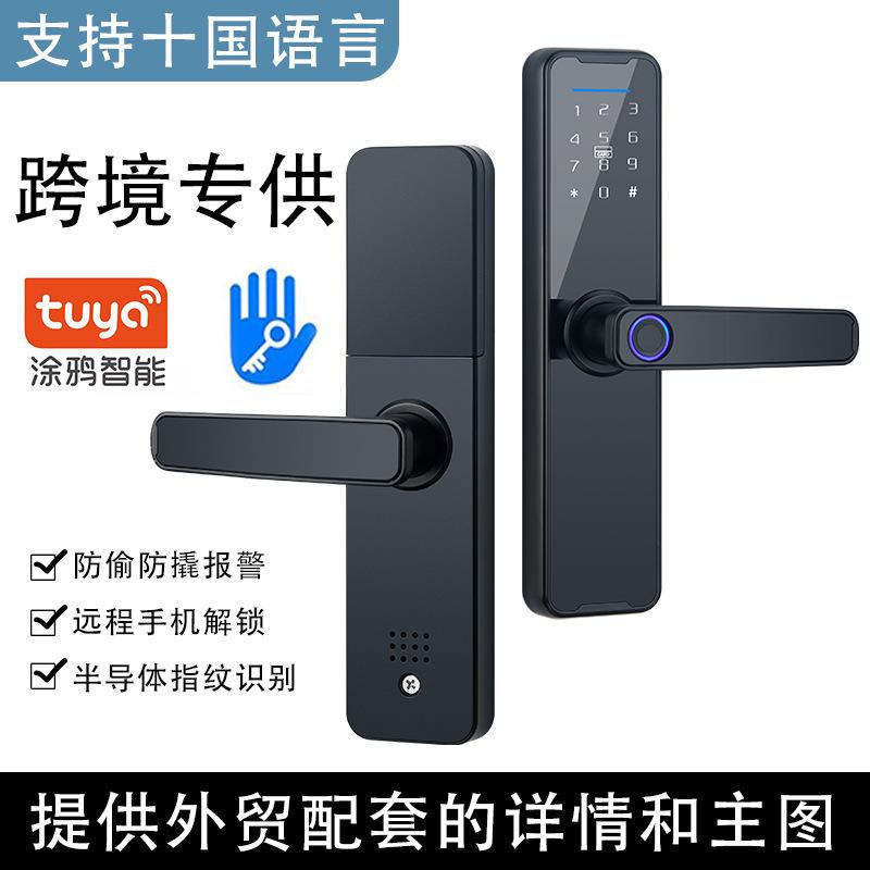 跨境涂鸦TTLCOK智能指纹锁蓝牙远程解锁智能门锁木门防盗门通通锁