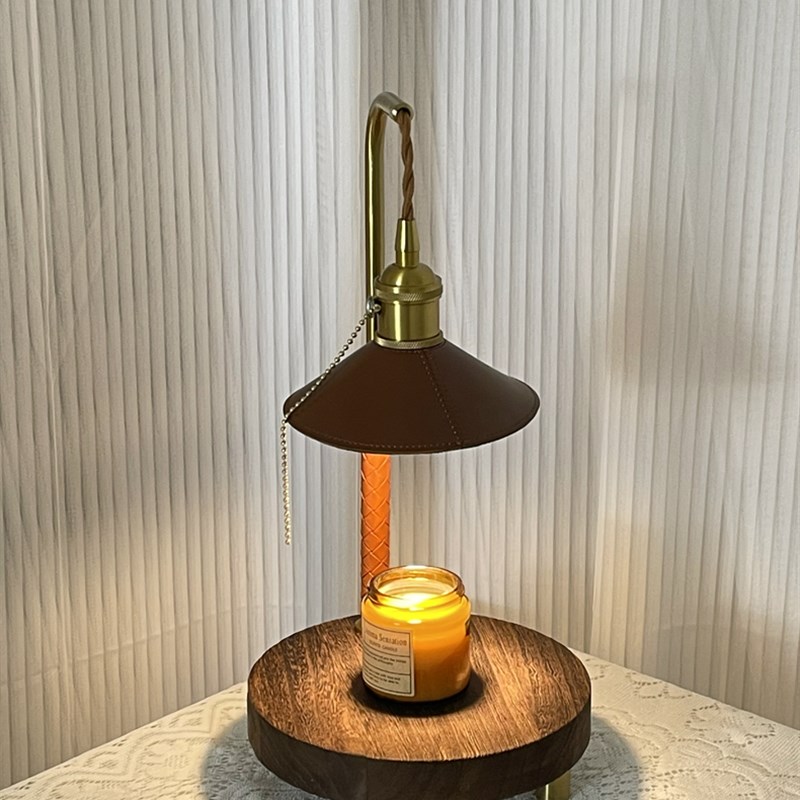 高级氛围感熔烛灯香薰无火融蜡灯女生K卧室床头柜台小夜灯台灯