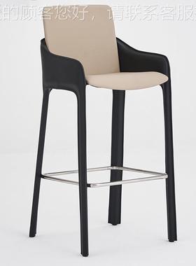 马鞍吧椅家用扶手吧98315台椅高端师计椅子设意式极简高脚椅创意