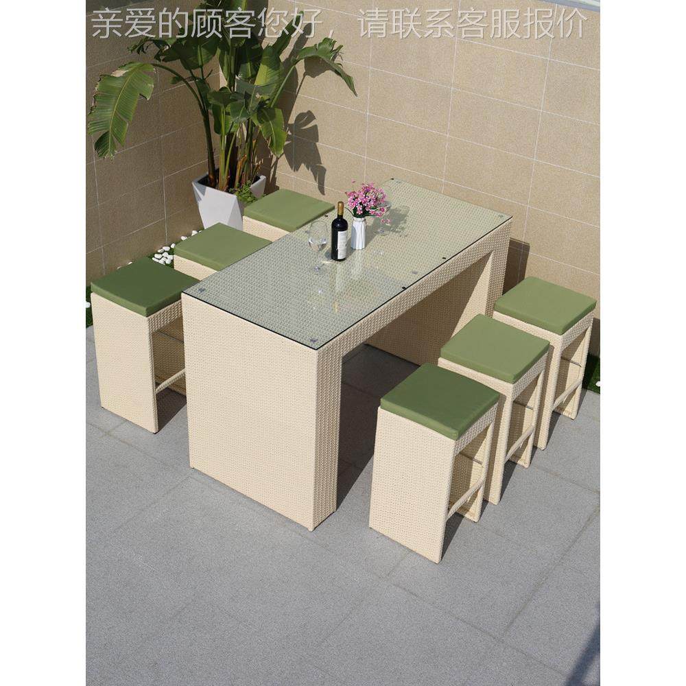 外简约现代吧台桌防椅露天外摆店餐酒桌阳户台藤编休闲桌椅防23-6,商业/办公家具,商用藤编家具,淘宝优惠券,粉丝福利购,淘宝优惠卷
