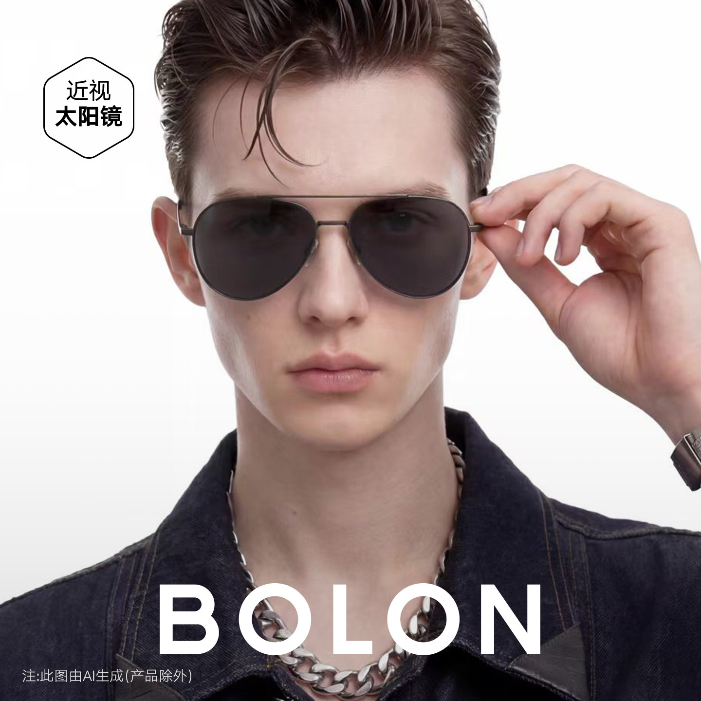 BOLON暴龙太阳镜蛤蟆镜男开车驾驶飞行员款防强光偏光墨镜BL8020
