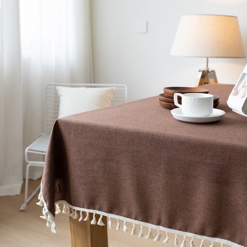 棉麻布艺茶几盖巾文m艺复古桌布电视柜北欧流苏餐桌台布家用长桌