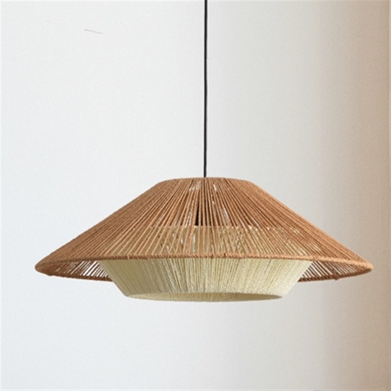 侘寂风吊灯日式复古客厅餐厅麻绳灯F新款田园个性民宿卧室餐桌灯