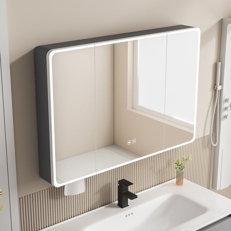 圆弧浴室全面f镜柜组合卫生间挂墙式储物镜智能灯光除雾化妆镜柜