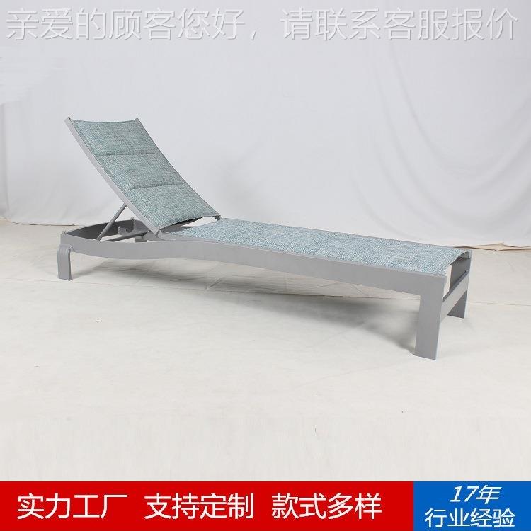 特斯林网布躺床休闲椅 柚木扶手网布躺庭户床外躺CF2715酒店院沙