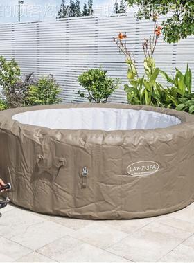 Bewstay 66S0017 充气PA水池 圆形外棕榈温泉浴池户家庭充气水疗