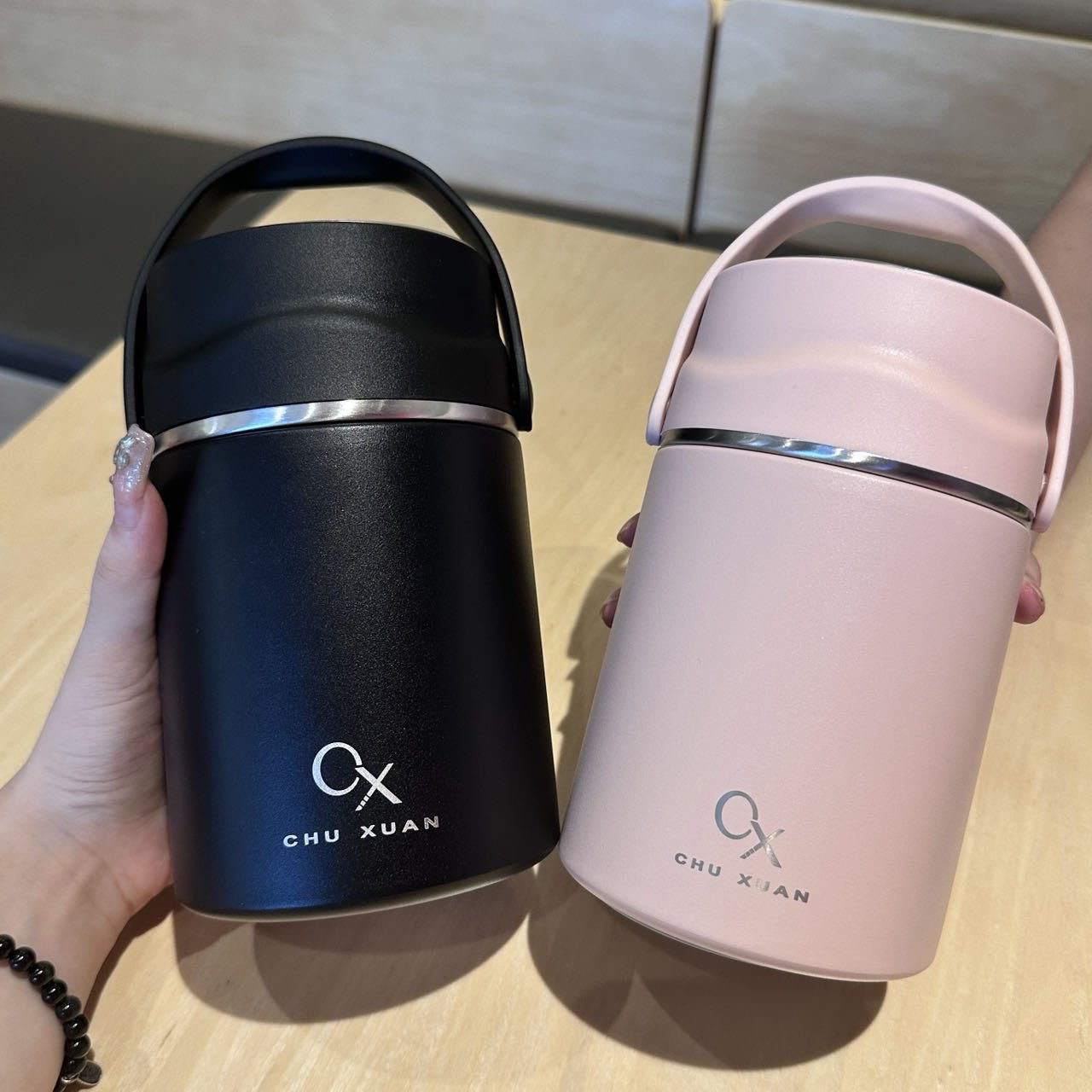 韩版简约奶油色系焖粥保温杯多功能饭盒焖烧杯礼品杯子便携焖烧罐