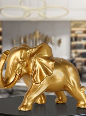 现代简约大象摆件家居客厅酒柜电视柜装饰品树脂工艺品大象摆设