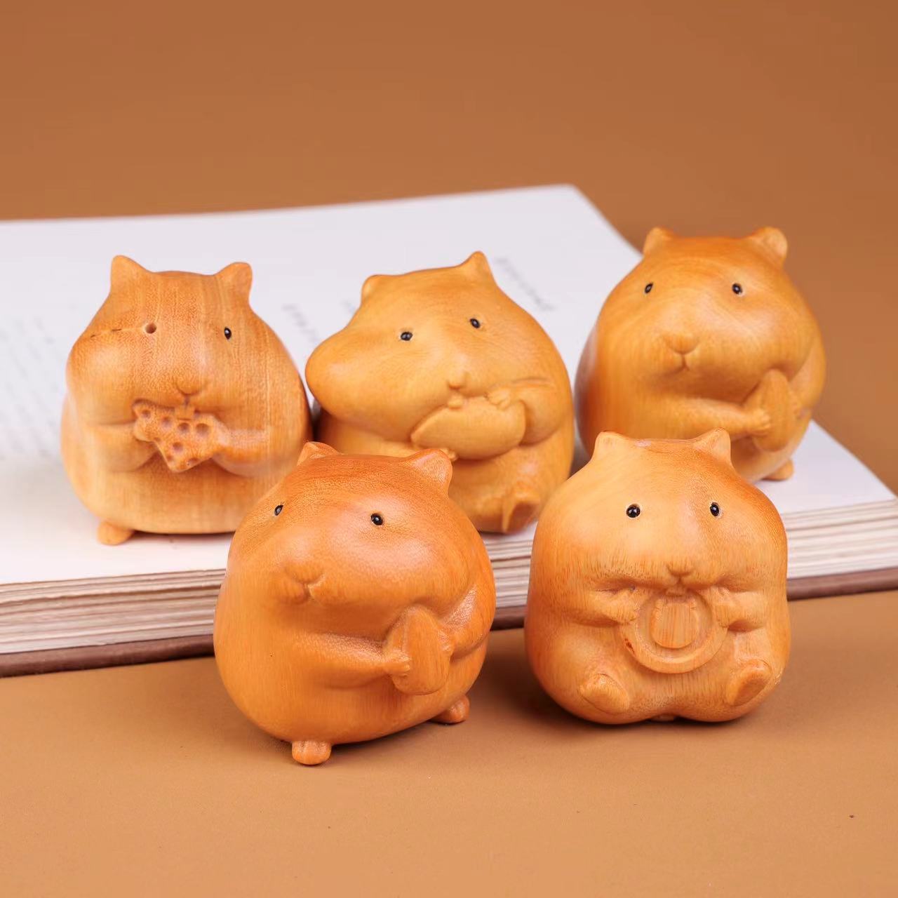 崖柏木雕手把件小老鼠把玩件可打孔挂件工艺礼品 直播引流带货