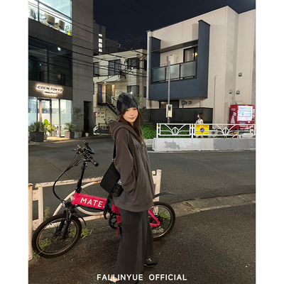 连帽拉链宽松卫衣外套