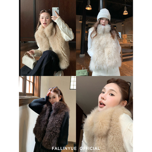 奢贵皮草马甲上衣 山羊绒皮毛一体外套女冬款 Fallinyue 暮光之城