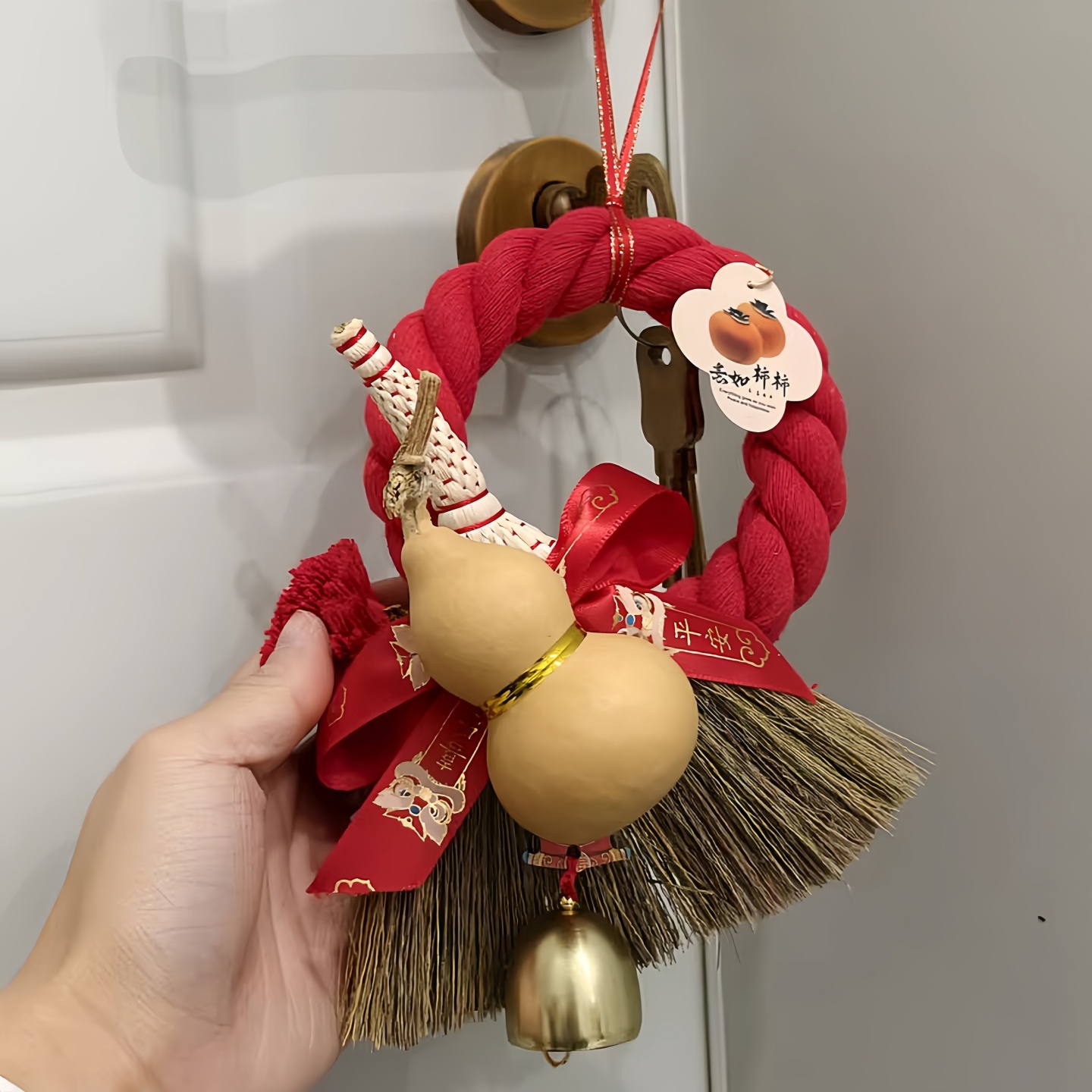 新年元旦装饰入户门葫芦扫把挂饰