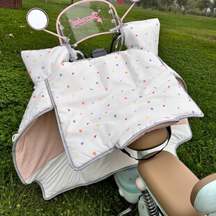 新款电动车挡风被冬季加绒加厚保暖防水四季通用带小孩挡风罩