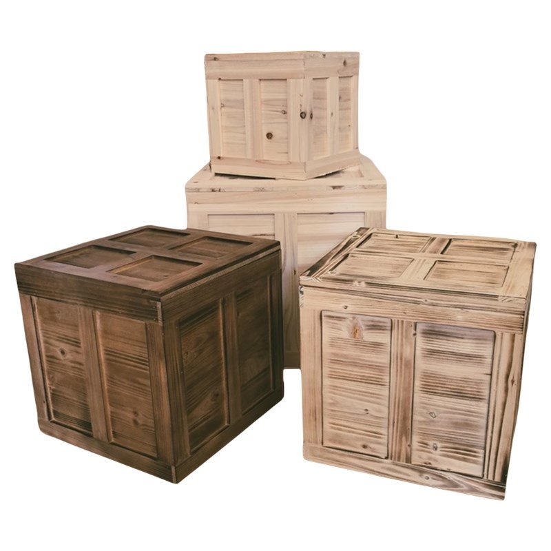 木箱储物箱实木装饰道q具超市舞台复古小收纳箱摄影摆设木箱子定