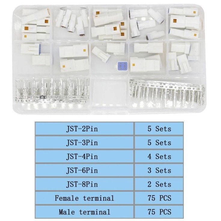 188Pcs/19套 JST02R-JWPF-VSLE 2/3/4/6/8 Pin JST 02T 03R 04R