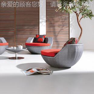 户外编创阳意桌椅组合别墅庭院花园藤椅室23-3-27-外闲台小藤茶几