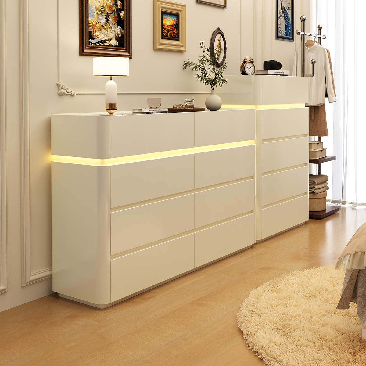 实木斗柜卧室床尾储物简约现代客厅靠墙置物柜收纳抽屉五六八斗柜