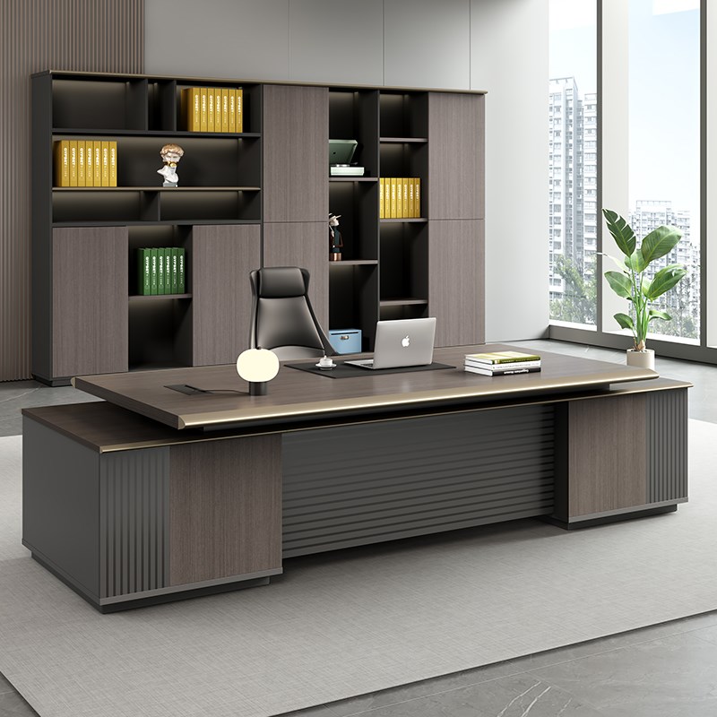 老板办公桌高档现代简约大班台总经理办公室桌椅书柜Z组合老板桌