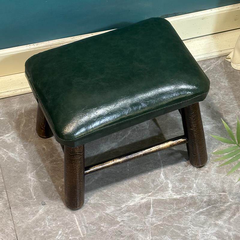 美式乡村实木长方小凳子家用客厅茶几沙发软矮凳门口换鞋凳免安装