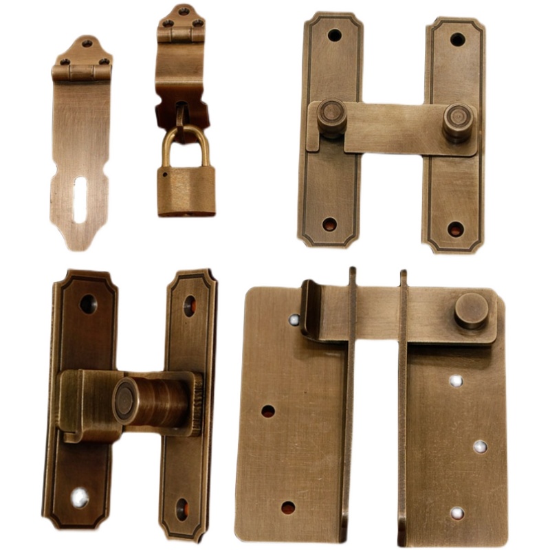 中式纯铜锁搭木门推拉门挂锁房y门柜门抽屉锁鼻老式民宿客栈门搭