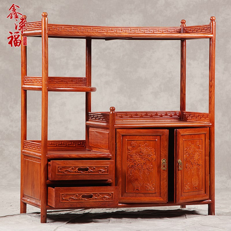 红木家具非洲花梨木餐边柜茶水柜中式实木K茶叶柜储物仿古玄关橱