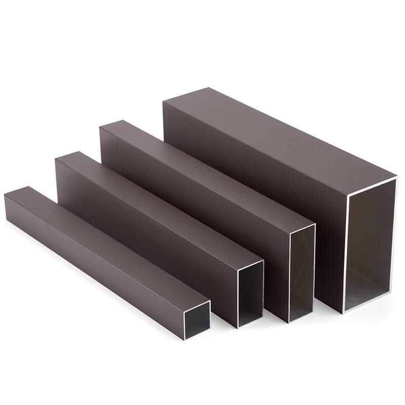 深咖啡色a铝合金方管型材室内外隔断幕墙阳光房葡萄架铝扁管铝方