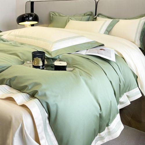 爱马橙高端轻奢长绒棉床上四件套纯棉100全棉被套床单床笠高级感4