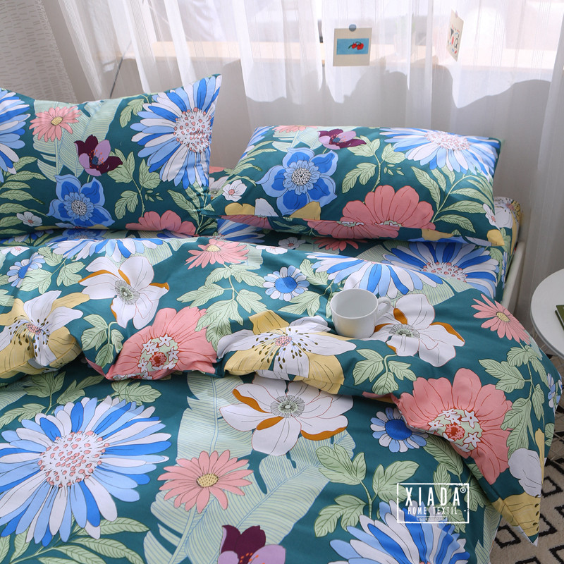 田园风秋冬加厚纯棉被套单件双人200x230斜纹被罩单人1.5x2.0大花