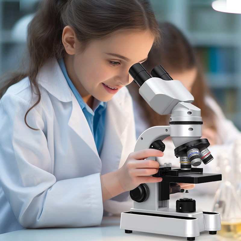 科学实验套装初儿童中小学生光学显微镜高清电子玩具双目观看