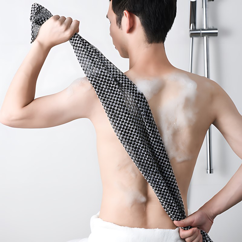 长条后背搓澡巾男士双面强力搓泥搓背擦家用女士不疼洗澡神器