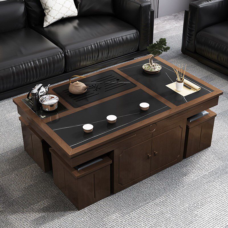 岩板功夫茶几带烧水壶茶桌椅茶具套装一体式家用客厅办公室泡茶台