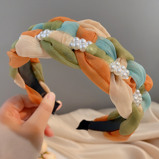 带齿防滑轻奢女新韩国网红复古麻花辫宽边压发头箍高颅顶发箍女款