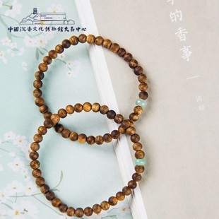 莺歌绿奇楠沉香手串0.4单圈女士饰品文玩 中国沉香文化博物馆