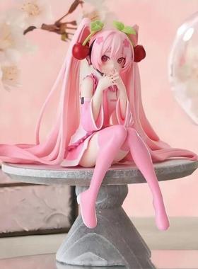 樱花初音未来手办MIKU泡面车载机箱桌面摆件景品动漫模型礼物