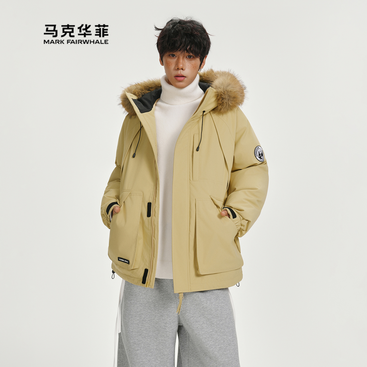 2025新款工装男冬季连帽保暖棉袄