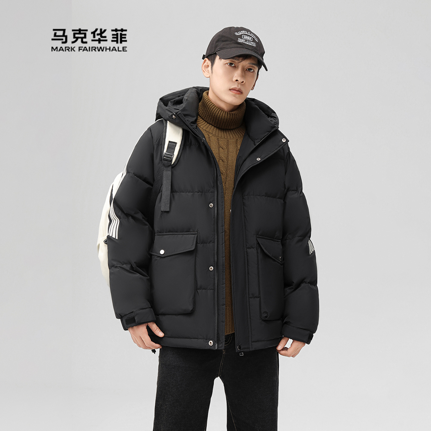 羽绒服男冬季连帽90鹅绒保暖外套